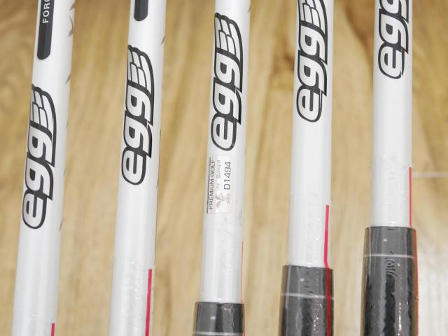 Iron set : PRGR : **ของใหม่ ยังไม่แกะพลาสติก** ชุดเหล็กกระเทย PRGR Super Egg Iron (ตัวท๊อปสุด หน้าเด้งเกินกฏ ใช้แข่งไม่ได้ ตีไกมลมากๆ) มีเหล็ก 6-Pw (5 ชิ้น) ก้านกราไฟต์ Flex SR (M-40)