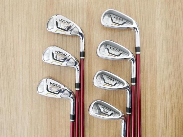 Iron set : Katana : ชุดเหล็ก Katana Voltio IV G Series I Silver (ปี 2017) มีเหล็ก 6-Pw,Aw,Sw (7 ชิ้น เหล็กยาวเป็นกระเทย) ก้านกราไฟต์ Fujikura Speeder 360 Flex R