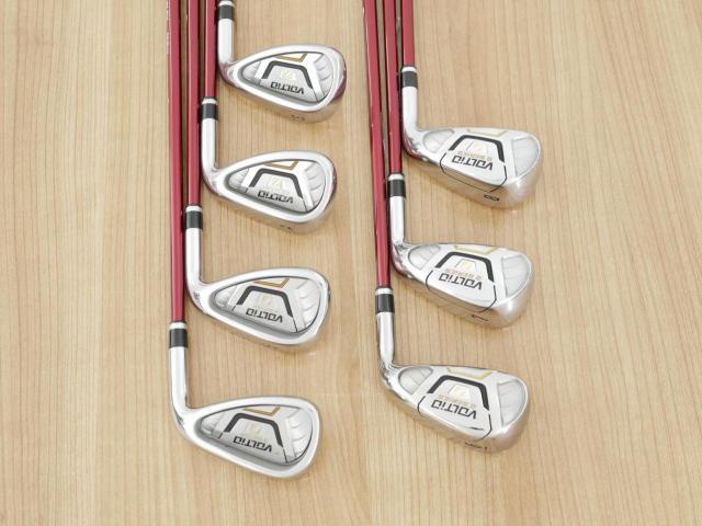 Iron set : Katana : ชุดเหล็ก Katana Voltio IV G Series I Silver (ปี 2017) มีเหล็ก 6-Pw,Aw,Sw (7 ชิ้น เหล็กยาวเป็นกระเทย) ก้านกราไฟต์ Fujikura Speeder 360 Flex R