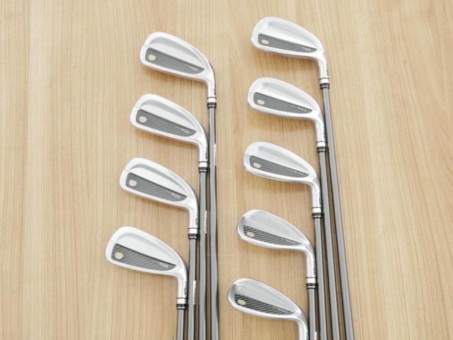 Iron set : PRGR : ชุดเหล็กกระเทย PRGR Super Egg Iron (รุ่นปี 2023 ตัวท๊อปสุด หน้าเด้งเกินกฏ ใช้แข่งไม่ได้ ตีไกลมากๆ) มีเหล็ก 5-Pw,Aw,As,Sw (9 ชิ้น เต็มเซ็ต) ก้านกราไฟต์ Flex R (M-37)