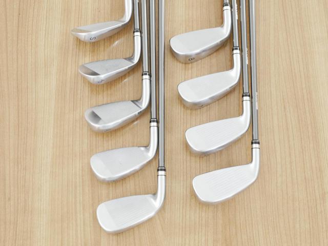 Iron set : PRGR : ชุดเหล็กกระเทย PRGR Super Egg Iron (รุ่นปี 2023 ตัวท๊อปสุด หน้าเด้งเกินกฏ ใช้แข่งไม่ได้ ตีไกลมากๆ) มีเหล็ก 5-Pw,Aw,As,Sw (9 ชิ้น เต็มเซ็ต) ก้านกราไฟต์ Flex R (M-37)