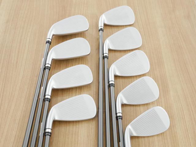 Iron set : PRGR : ชุดเหล็กกระเทย PRGR Super Egg Iron (รุ่นปี 2023 ตัวท๊อปสุด หน้าเด้งเกินกฏ ใช้แข่งไม่ได้ ตีไกลมากๆ) มีเหล็ก 5-Pw,Aw,As,Sw (9 ชิ้น เต็มเซ็ต) ก้านกราไฟต์ Flex R (M-37)