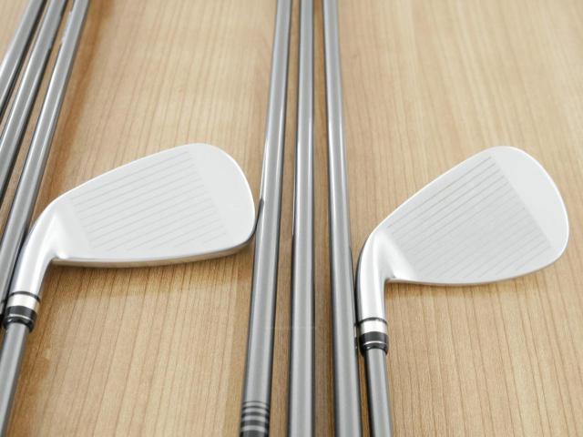 Iron set : PRGR : ชุดเหล็กกระเทย PRGR Super Egg Iron (รุ่นปี 2023 ตัวท๊อปสุด หน้าเด้งเกินกฏ ใช้แข่งไม่ได้ ตีไกลมากๆ) มีเหล็ก 5-Pw,Aw,As,Sw (9 ชิ้น เต็มเซ็ต) ก้านกราไฟต์ Flex R (M-37)