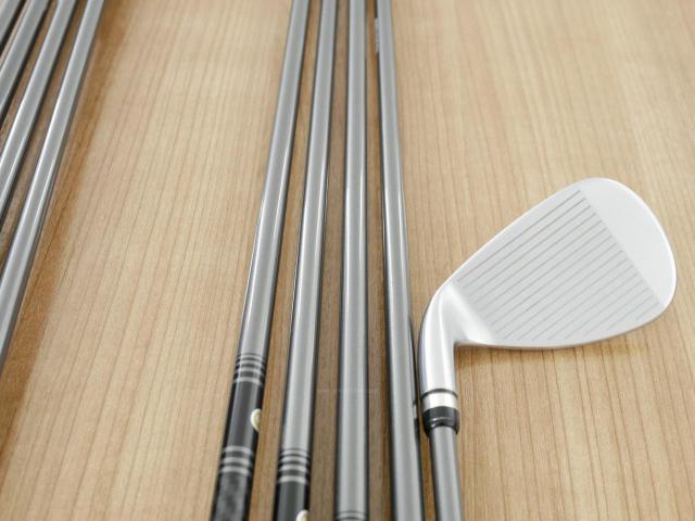 Iron set : PRGR : ชุดเหล็กกระเทย PRGR Super Egg Iron (รุ่นปี 2023 ตัวท๊อปสุด หน้าเด้งเกินกฏ ใช้แข่งไม่ได้ ตีไกลมากๆ) มีเหล็ก 5-Pw,Aw,As,Sw (9 ชิ้น เต็มเซ็ต) ก้านกราไฟต์ Flex R (M-37)