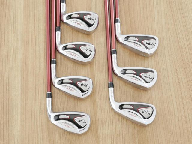 Iron set : PRGR : ชุดเหล็ก PRGR Red 505 (ใบใหญ่ หน้า Maraging ใส เด้ง) มีเหล็ก 5-Pw,Aw (7 ชิ้น) ก้านกราไฟต์ M-37 Flex R