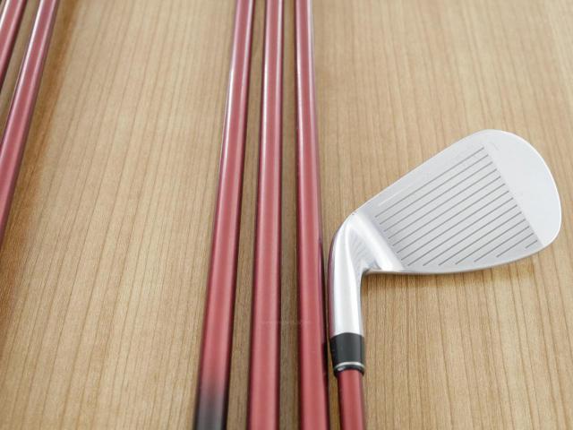 Iron set : PRGR : ชุดเหล็ก PRGR Red 505 (ใบใหญ่ หน้า Maraging ใส เด้ง) มีเหล็ก 5-Pw,Aw (7 ชิ้น) ก้านกราไฟต์ M-37 Flex R