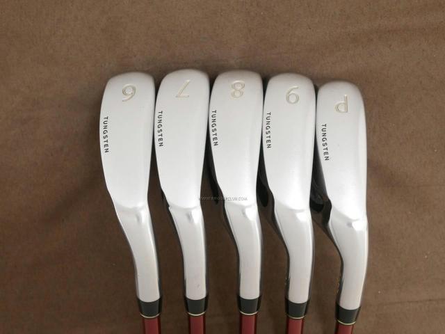 Iron set : PRGR : ชุดเหล็ก PRGR Red 505 (ใบใหญ่ หน้า Maraging ใส เด้ง) มีเหล็ก 6-Pw (5 ชิ้น) ก้านกราไฟต์ M-40 Flex SR