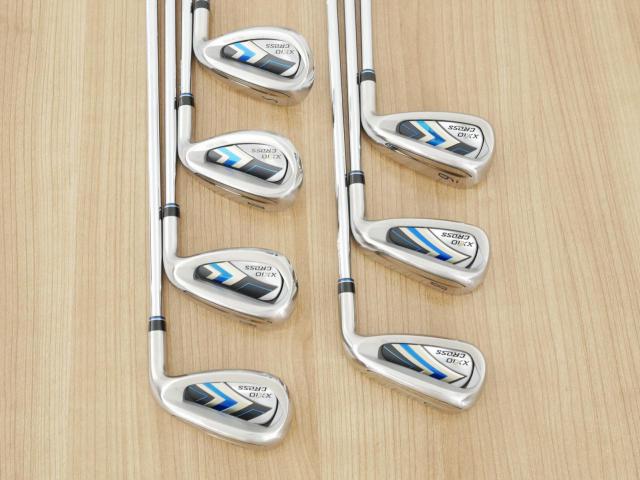 Iron set : XXIO : ชุดเหล็ก XXIO Cross 2 (ออกปี 2021 ตีไกลที่สุดของที่สุดจาก XXIO หน้าเด้งสุดๆ) มีเหล็ก 7-Pw,Aw,Dw,Sw (7 ชิ้น ตีไกลกว่าปกติ 2 เบอร์) ก้านเหล็ก NS Pro 860 DST Flex S