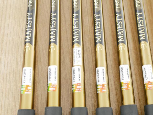 Iron set : Maruman : ชุดเหล็ก Maruman Majesty Prestigio Super 7 (รุ่นท๊อปสุด หน้าเด้ง ตีไกลมาก ของใหม่ 1 แสนบาท) มีเหล็ก 6-10,Pw,Aw (7 ชิ้น) ก้านกราไฟต์ Flex R