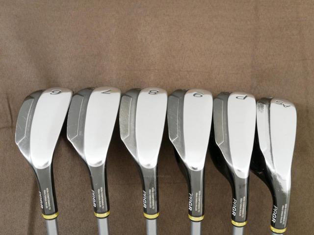 Lady club : All : ชุดเหล็กกระเทย PRGR Super Egg Iron (ปี 2018 ตัวท๊อปสุด หน้าเด้งเกินกฏ ใช้แข่งไม่ได้ ตีไกมลมากๆ) มีเหล็ก 6-Pw,As (6 ชิ้น) ก้านกราไฟต์ Flex L (M-30)