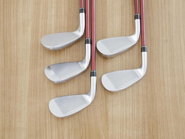Iron set : PRGR : ชุดเหล็ก PRGR Red 505 (ใบใหญ่ หน้า Maraging ใส เด้ง) มีเหล็ก 6-Pw (5 ชิ้น) ก้านกราไฟต์ M-40 Flex SR