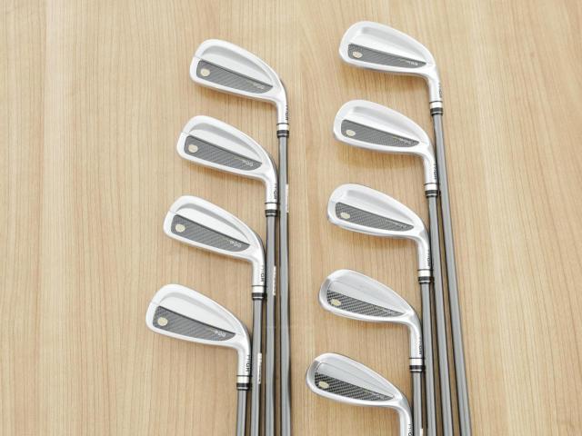 Iron set : PRGR : ชุดเหล็กกระเทย PRGR Super Egg Iron (รุ่นปี 2023 ตัวท๊อปสุด หน้าเด้งเกินกฏ ใช้แข่งไม่ได้ ตีไกลมากๆ) มีเหล็ก 5-Pw,Aw,As,Sw (9 ชิ้น เต็มเซ็ต) ก้านกราไฟต์ Flex R (M-37)