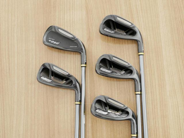 Lady club : All : ชุดเหล็กกระเทย PRGR Super Egg Iron (ปี 2018 ตัวท๊อปสุด หน้าเด้งเกินกฏ ใช้แข่งไม่ได้ ตีไกมลมากๆ) มีเหล็ก 6-Pw (5 ชิ้น) ก้านกราไฟต์ Flex L (M-30)