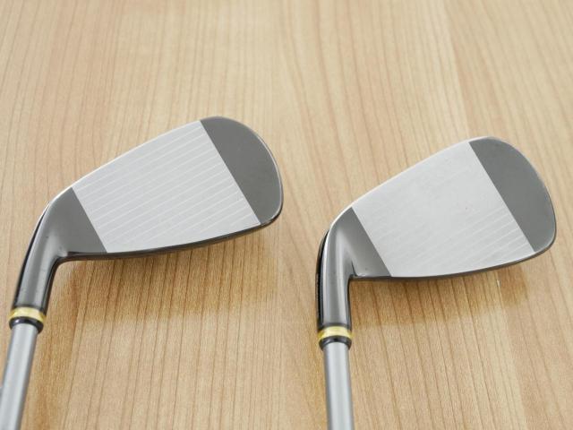 Lady club : All : ชุดเหล็กกระเทย PRGR Super Egg Iron (ปี 2018 ตัวท๊อปสุด หน้าเด้งเกินกฏ ใช้แข่งไม่ได้ ตีไกมลมากๆ) มีเหล็ก 6-Pw (5 ชิ้น) ก้านกราไฟต์ Flex L (M-30)