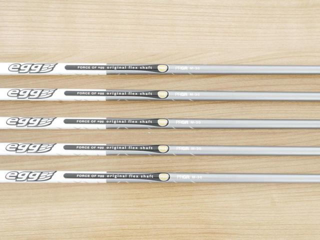 Lady club : All : ชุดเหล็กกระเทย PRGR Super Egg Iron (ปี 2018 ตัวท๊อปสุด หน้าเด้งเกินกฏ ใช้แข่งไม่ได้ ตีไกมลมากๆ) มีเหล็ก 6-Pw (5 ชิ้น) ก้านกราไฟต์ Flex L (M-30)