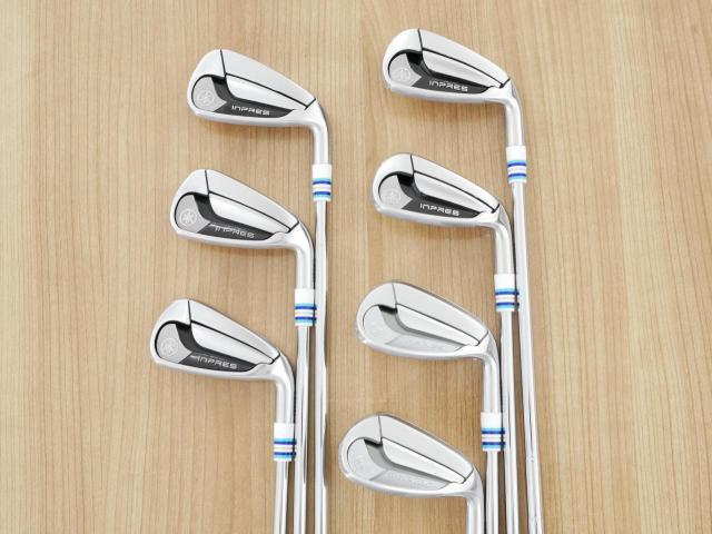Iron set : Yamaha : ชุดเหล็ก Yamaha Inpres DriveStar Type D (รุ่นล่าสุด ออกปี 2024 ตีไกลที่สุด ไกลกว่าเหล็กทั่วไป 2 เบอร์ หน้าเด้งมากๆ) มีเหล็ก 6-Pw,Aw,As (7 ชิ้น) ก้านเหล็ก Dynamic Gold 85 S200