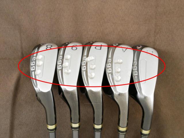 Iron set : PRGR : **มีตำหนิ**ชุดเหล็กกระเทย PRGR Egg II (ตีง่ายและไกลมาก)  มีเหล็ก 8-Pw,Aw (5 ชิ้น) ก้านกราไฟต์ Flex R (M-37)