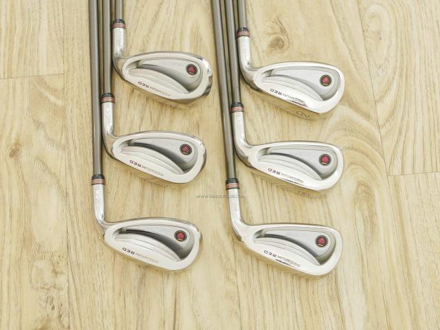 Iron set : PRGR : ชุดเหล็ก PRGR Premium Red TR-X 505 (รุ่นท็อป หน้าเด้ง ตีง่ายไกลมาก) มีเหล็ก 7-Pw,Aw,Sw (6 ชิ้น) ก้านกราไฟต์  M-37 Flex R