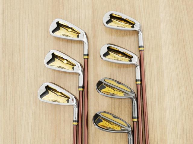 Iron set : Maruman : ชุดเหล็ก Maruman Majesty Prestigio X (รุ่นท๊อปสุด ปี 2020 หน้าเด้ง ตีไกลมาก ของใหม่ 1.2 แสนบาท) มีเหล็ก 7-10,Pw,Aw,Sw (7 ชิ้น เทียบเท่า 6-Pw,Aw,Sw) ก้านกราไฟต์ Flex R