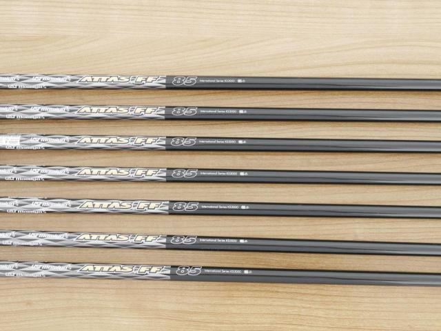 Iron set : PRGR : ชุดเหล็กกระเทย PRGR NEW Egg Forged (รุ่นปี 2020 ตีง่ายและไกลมากๆ เด้งสุดๆ COR 0.82) มีเหล็ก 6-Pw,Aw,As (7 ชิ้น) ก้านกราไฟต์ UST Mamiya ATTAS FF 85 Flex S