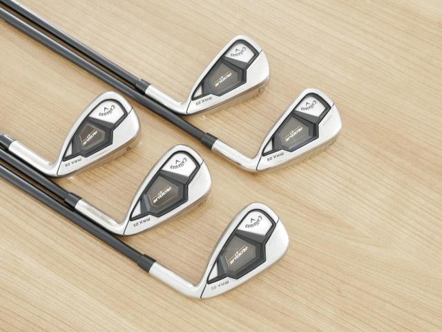 Iron set : Callaway : ชุดเหล็ก Callaway Rogue ST Max OS (ออกปี 2022 ตีง่ายสุดๆ ไกลสุดๆ) มีเหล็ก 6-Pw (5 ชิ้น) ก้านกราไฟต์ Fujikura VENTUS 5 Flex R
