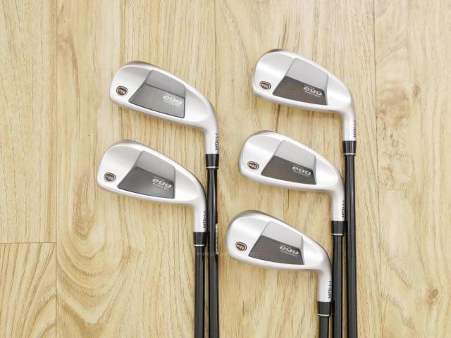 Iron set : PRGR : ชุดเหล็กกระเทย PRGR Super Egg Evolution (รุ่นล่าสุด ออกปี 2024 ตัวท๊อปสุด หน้าเด้งเกินกฏ ใช้แข่งไม่ได้ ตีไกลมากๆ) มีเหล็ก 7-Pw,Aw (5 ชิ้น) ก้านกราไฟต์ Flex R (M-37)