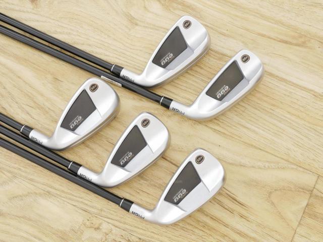 Iron set : PRGR : ชุดเหล็กกระเทย PRGR Super Egg Evolution (รุ่นล่าสุด ออกปี 2024 ตัวท๊อปสุด หน้าเด้งเกินกฏ ใช้แข่งไม่ได้ ตีไกลมากๆ) มีเหล็ก 7-Pw,Aw (5 ชิ้น) ก้านกราไฟต์ Flex R (M-37)