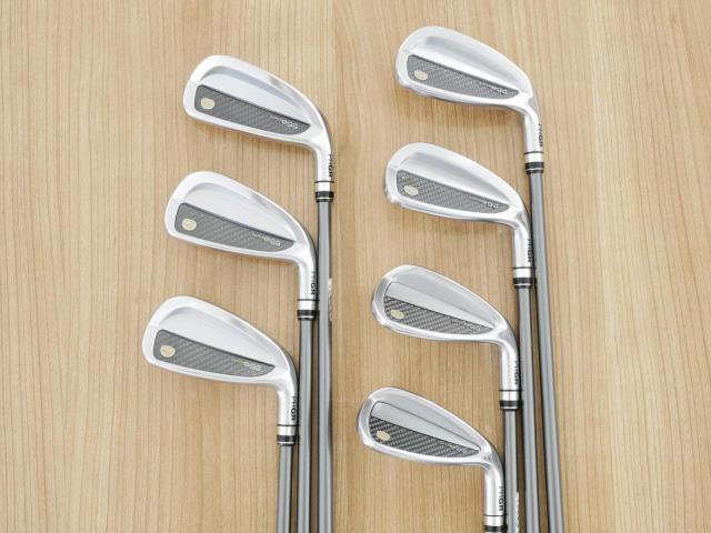 Iron set : PRGR : ชุดเหล็กกระเทย PRGR Super Egg Iron (รุ่นปี 2023 ตัวท๊อปสุด หน้าเด้งเกินกฏ ใช้แข่งไม่ได้ ตีไกลมากๆ) มีเหล็ก 7-Pw,Aw,As,Sw (7 ชิ้น) ก้านกราไฟต์ Flex R (M-37)