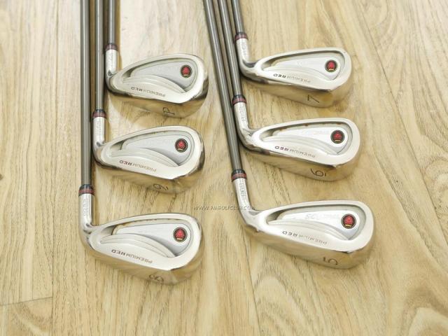 Iron set : PRGR : ชุดเหล็ก PRGR Premium Red TR-X 505 (รุ่นท็อป หน้าเด้ง ตีง่ายไกลมาก) มีเหล็ก 5-Pw (6 ชิ้น) ก้านกราไฟต์ 