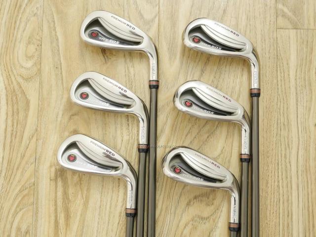 Iron set : PRGR : ชุดเหล็ก PRGR Premium Red TR-X 505 (รุ่นท็อป หน้าเด้ง ตีง่ายไกลมาก) มีเหล็ก 5-Pw (6 ชิ้น) ก้านกราไฟต์ 