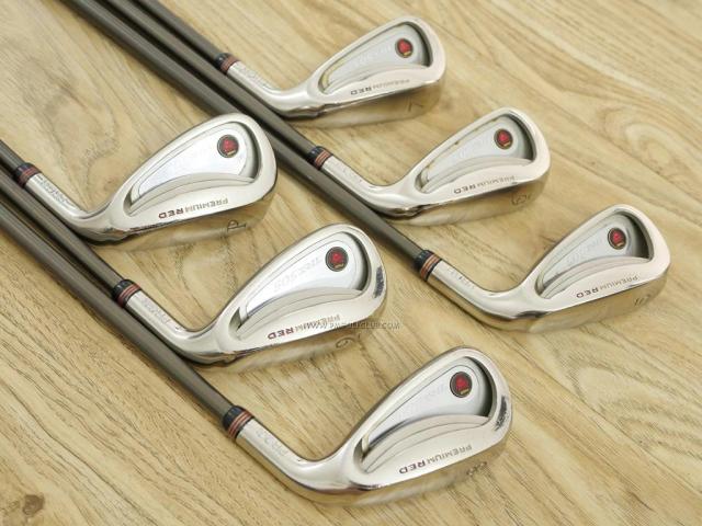 Iron set : PRGR : ชุดเหล็ก PRGR Premium Red TR-X 505 (รุ่นท็อป หน้าเด้ง ตีง่ายไกลมาก) มีเหล็ก 5-Pw (6 ชิ้น) ก้านกราไฟต์ 