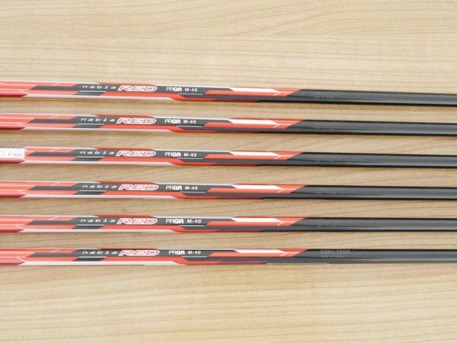 Iron set : PRGR : ชุดเหล็ก PRGR ID Nabla Red Titan (รุ่นท๊อปสุด หน้าเด้ง ไกลมาก) มีเหล็ก 6-Pw,Aw (6 ชิ้น) ก้านกราไฟต์ M-40 Flex SR
