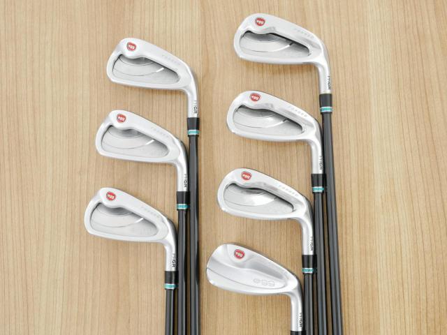 Iron set : PRGR : ชุดเหล็กกระเทย PRGR NEW Egg Forged (รุ่นปี 2020 ตีง่ายและไกลมากๆ เด้งสุดๆ COR 0.82) มีเหล็ก 6-Pw,Aw,As (7 ชิ้น) ก้านกราไฟต์ UST Mamiya ATTAS FF 85 Flex S