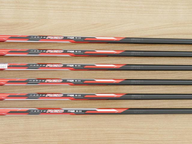 Iron set : PRGR : ชุดเหล็ก PRGR ID Nabla Red Titan (รุ่นท๊อปสุด หน้าเด้ง ไกลมาก) มีเหล็ก 6-Pw,Aw (6 ชิ้น) ก้านกราไฟต์ M-35 Flex R2