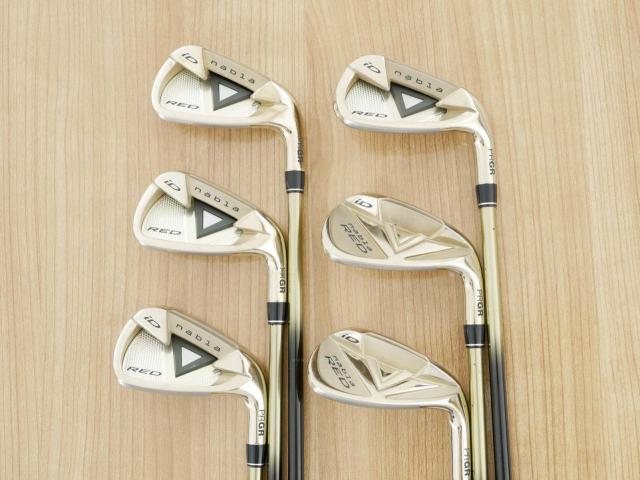 Iron set : PRGR : ชุดเหล็ก PRGR ID Nabla Red Titan (รุ่นท๊อปสุด หน้าเด้ง ไกลมาก) มีเหล็ก 6-Pw,Aw (6 ชิ้น) ก้านกราไฟต์ M-35 Flex R2