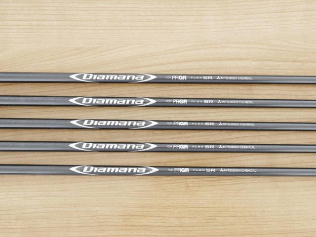 Iron set : PRGR : ชุดเหล็ก PRGR 02 Forged (ปี 2021 นุ่มมาก หายาก) มีเหล็ก 6-Pw (5 ชิ้น) ก้านกราไฟต์ Mitsubishi Diamana Flex SR